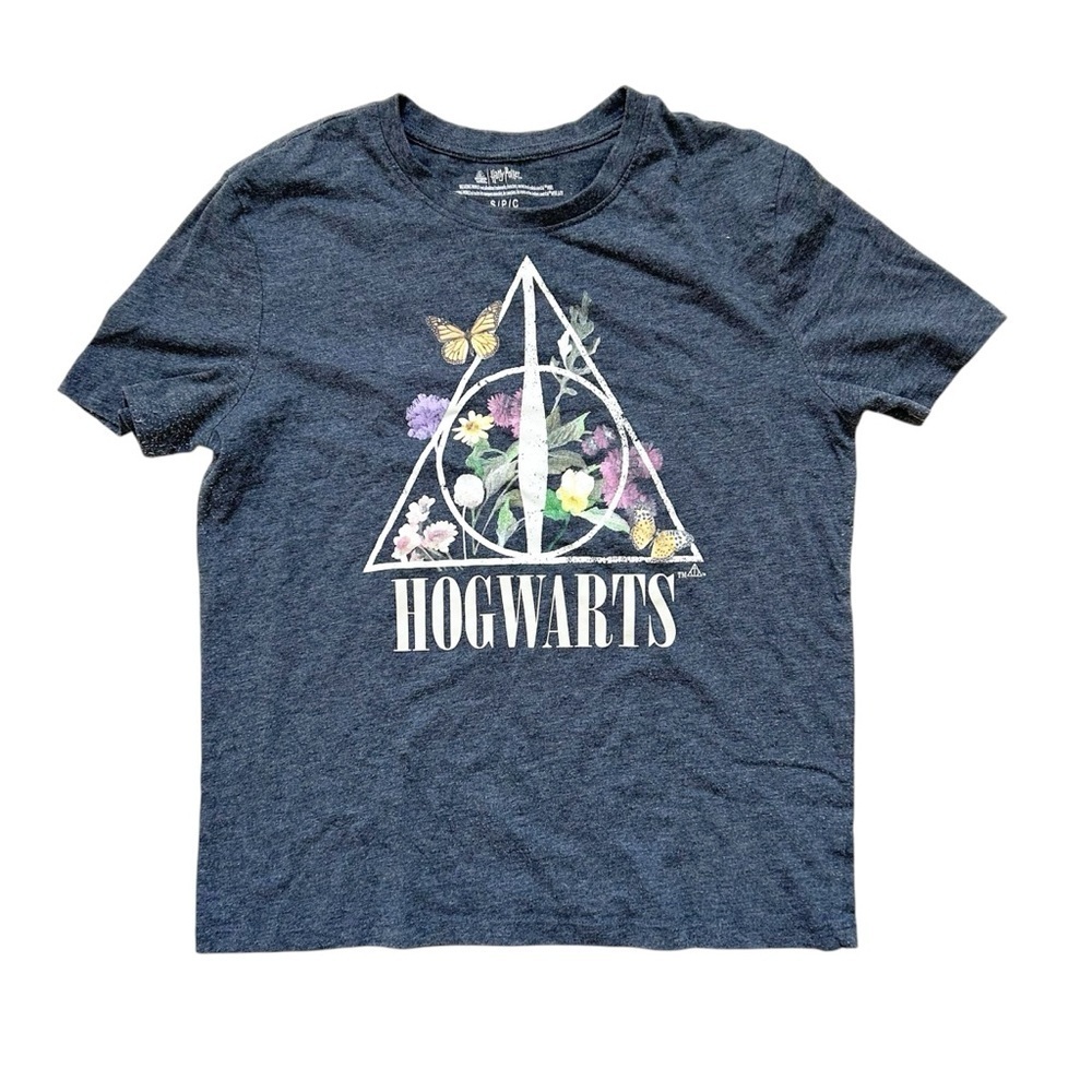 Hogwarts Harry Potter Floral Crop Top Cotton-Blend T-Shirt Floral & Butterfly